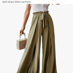 Olive Green Wide Leg Pants